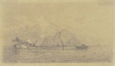 Ansicht Capris vom Meer aus by Кристиан Фредерик Фердинанд Тёмиг, 1844 — digital art print download