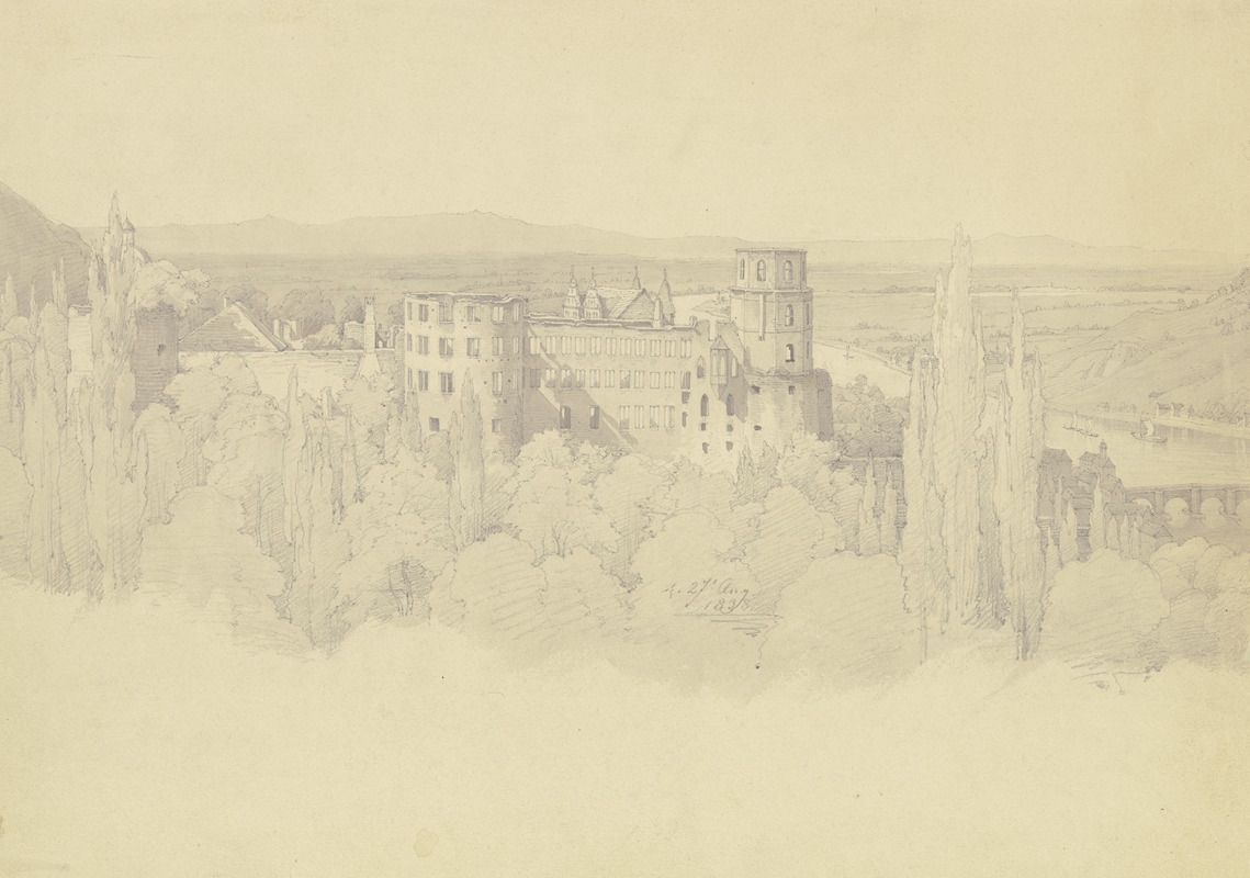 Heidelberg Castle by Кристиан Хеердт, 1838 — digital art print download