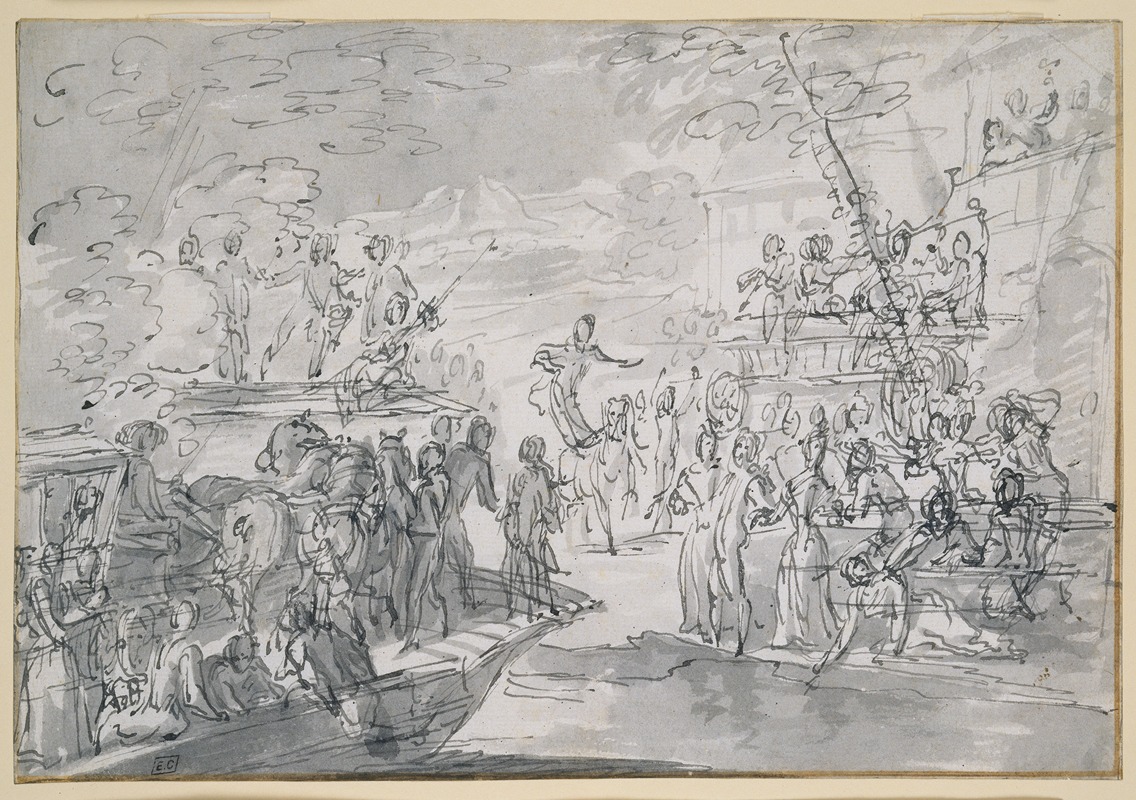 Scene at the fair by Claude Gillot — digital art print download