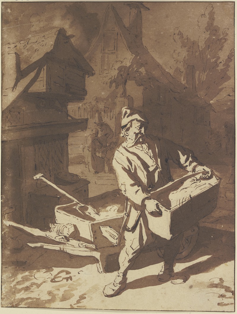 Der Ochsenhändler mit Schubkarren und Mulde by Корнелис Дюсарт — digital art print download