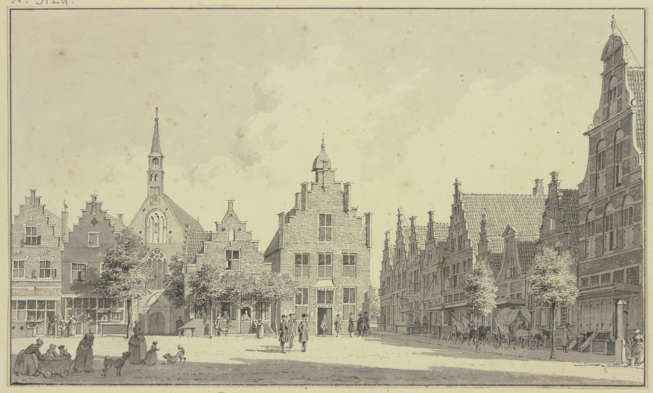 de Markt tot Steenwyk by Корнелис Пронк — digital art print download