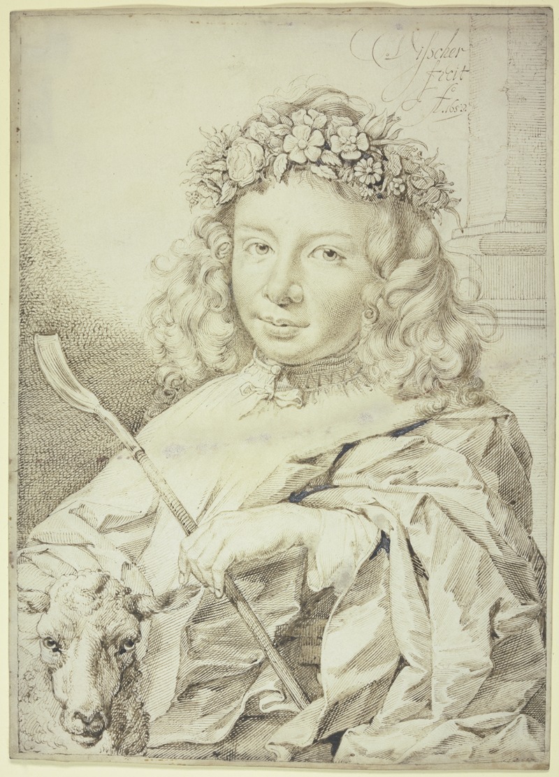 Bildnis eines Knaben als Hirtenjunge by Cornelis Visscher, 1653 — digital art print download