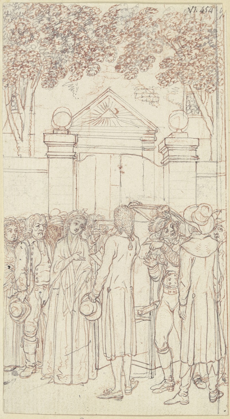 Clarissa steht vor einem Kirchenportal by Даниэль Николай Ходовецкий — digital art print download