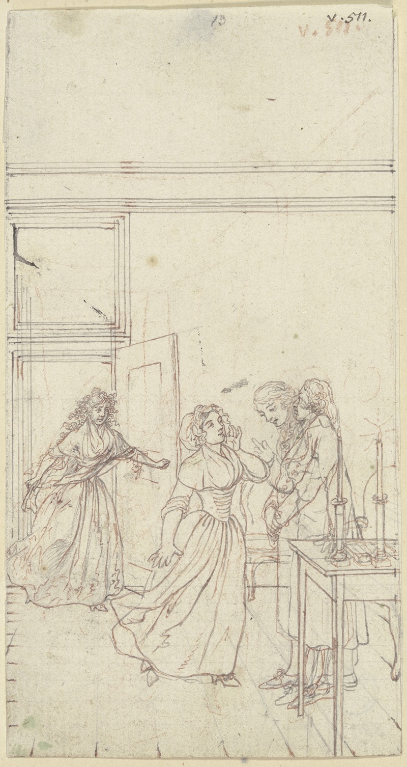 Lovelace steht rechts hinter einem Tisch by Даниэль Николай Ходовецкий — digital art print download