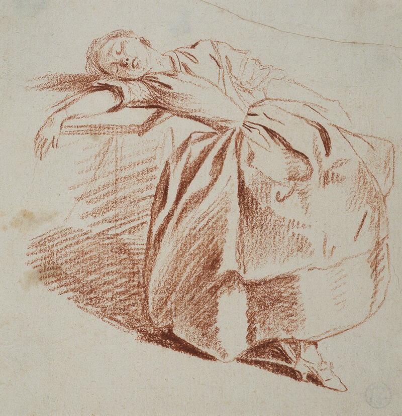 Schlafendes Mädchen an einem Tisch by Даниэль Николай Ходовецкий — digital art print download