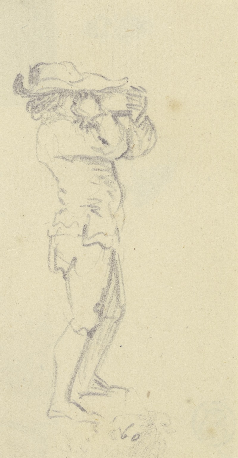 Stehender Bauer im Profil nach rechts by Даниэль Николай Ходовецкий, 1760 — digital art print download