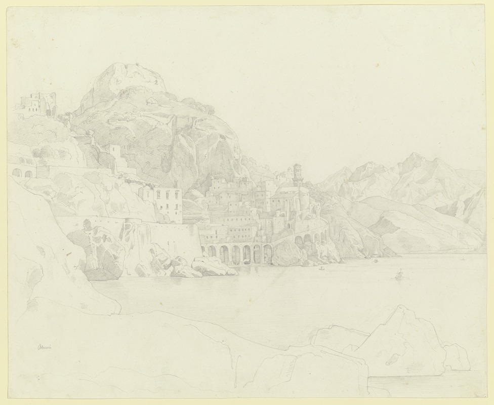 Atrani an der Amalfiküste by Эдуард фон Штайнле, 1832 — digital art print download