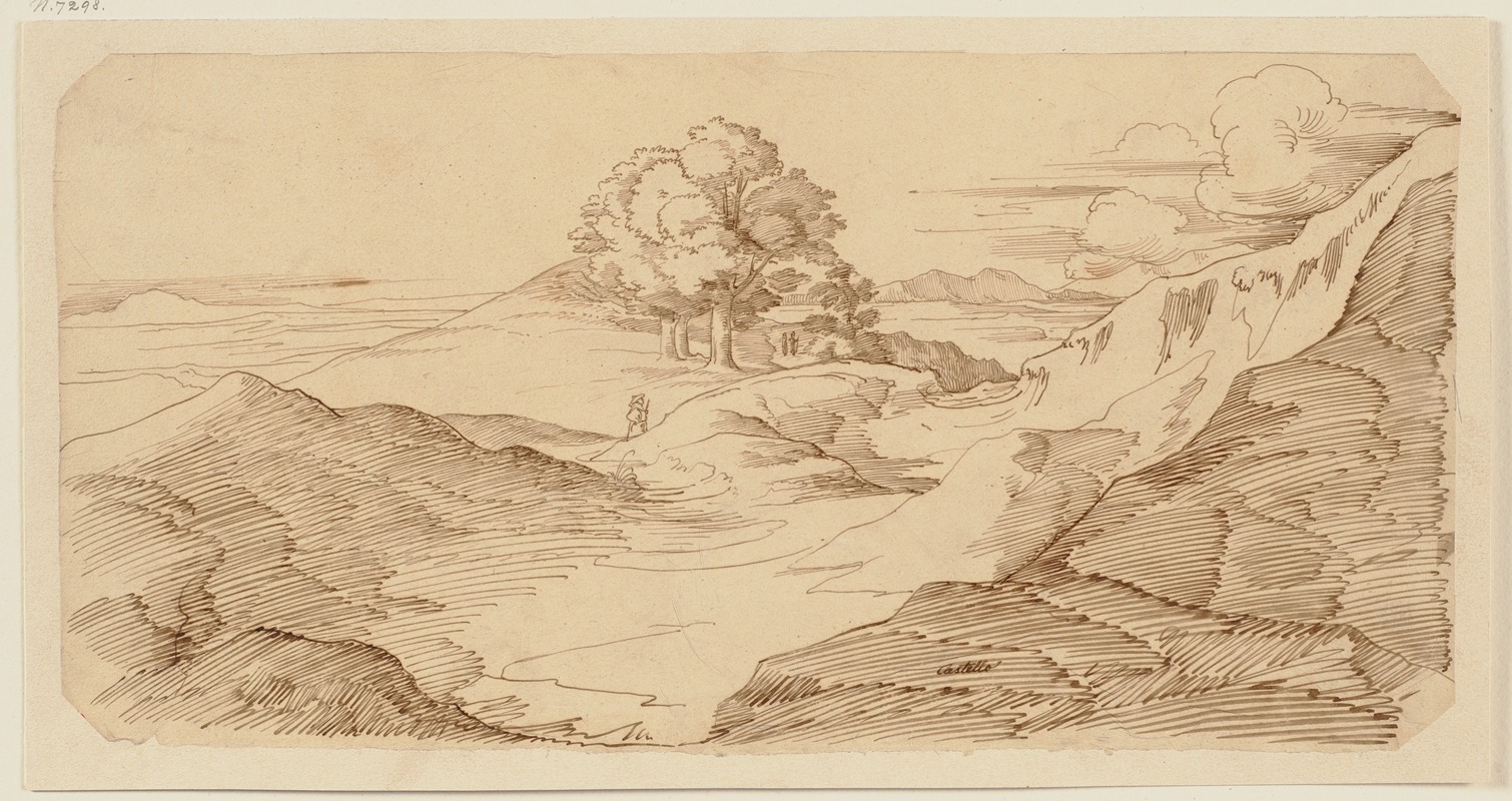 Bergige italienische Landschaft — Eduard von Steinle