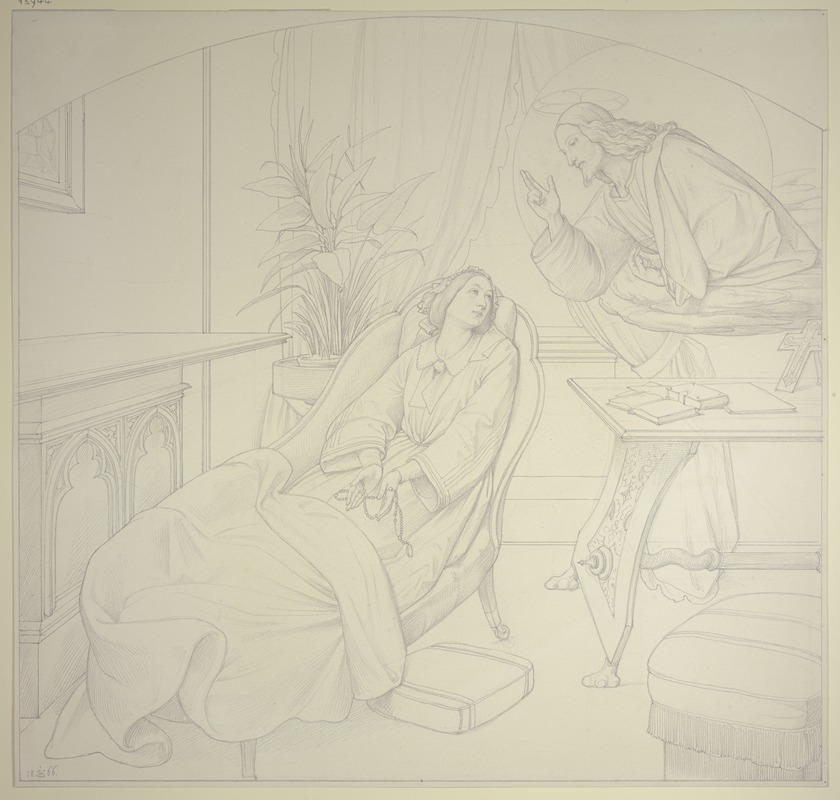 Christus, eine Kranke tröstend by Эдуард фон Штайнле, 1866 — digital art print download