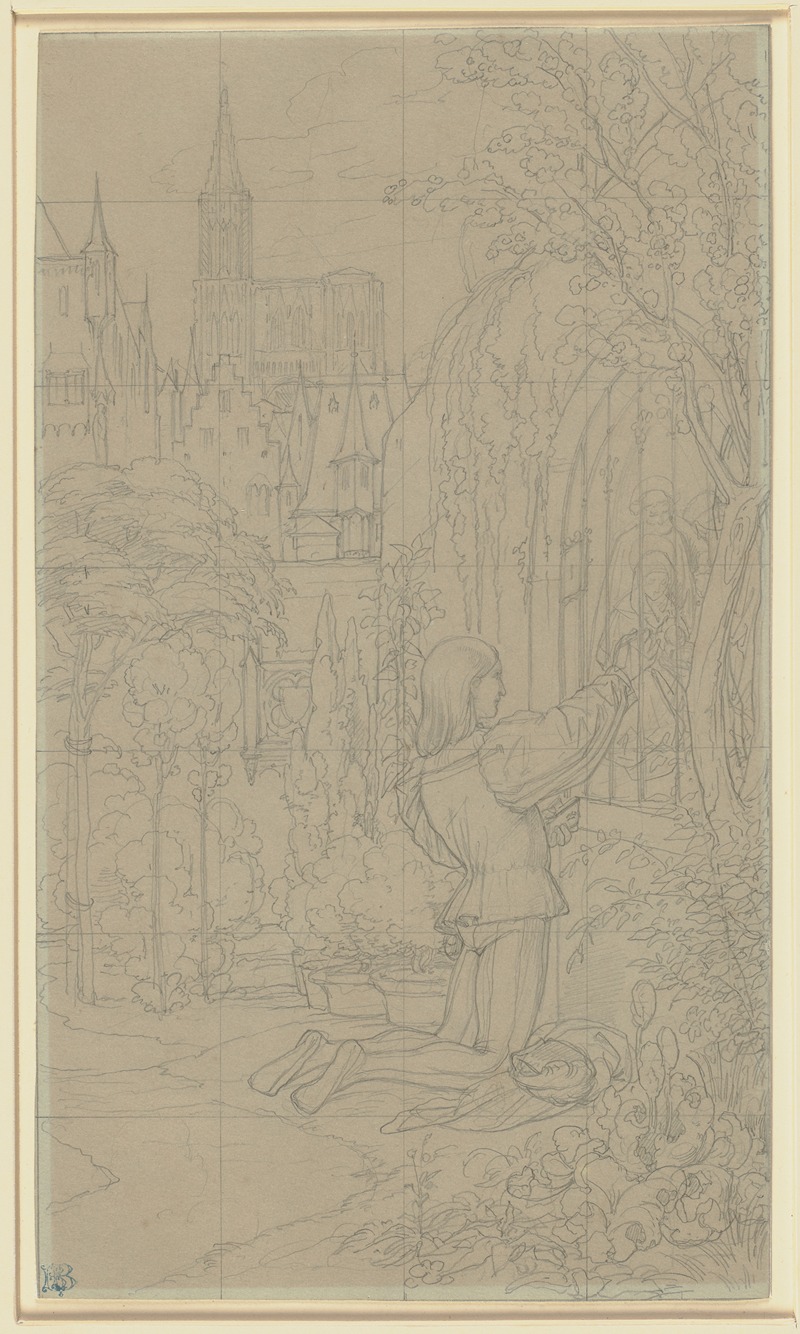 Der fahrende Schüler by Eduard von Steinle, 1854 — digital art print download