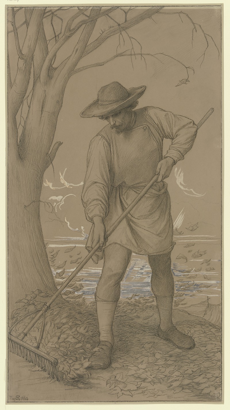 Leaves collector (autumn) by Эдуард фон Штайнле, 1880 — digital art print download
