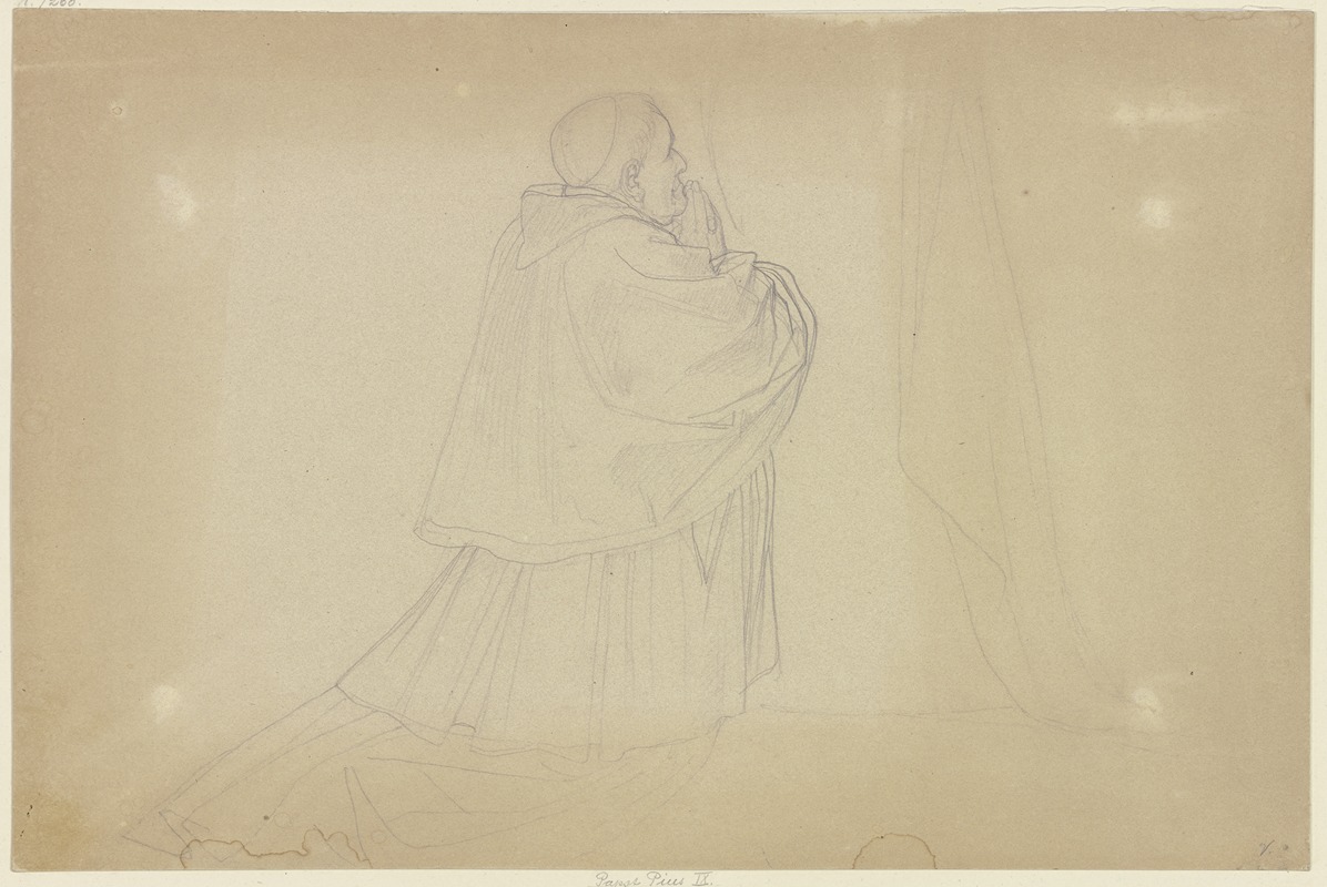 Pope Pius IX, kneeling by Eduard von Steinle — digital art print download