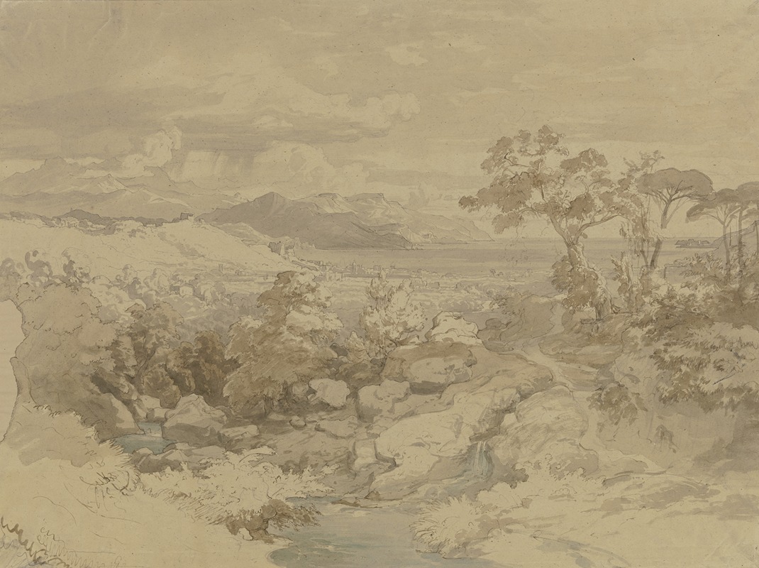 Italian landscape by Эдуард Вильгельм Позе — digital art print download