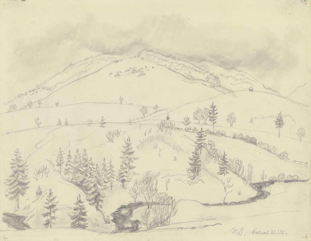 Blick auf das verschneite Schwarzwalddorf Bernau — Emil Rudolf Weiss