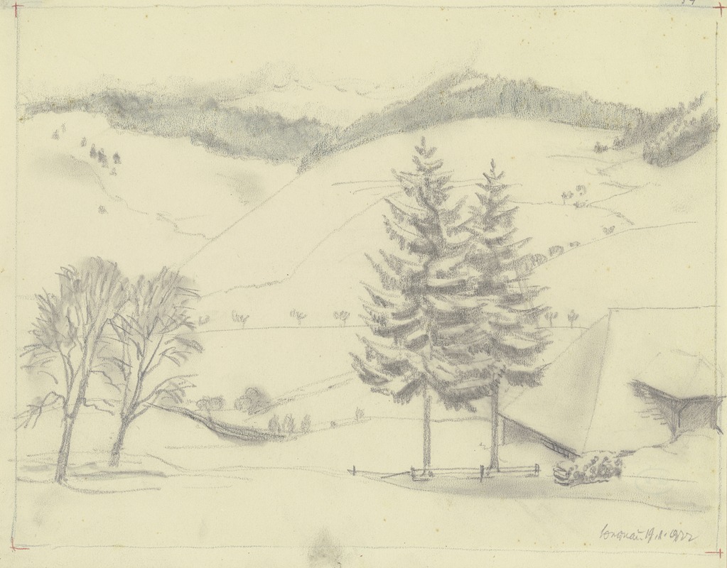 Blick auf das winterliche Bernau by Эмиль Рудольф Вайс, 1922 — digital art print download
