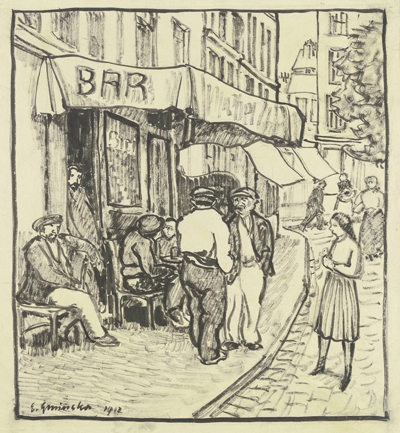 Café in Marseille by Engelbert Gminska — digital art print download