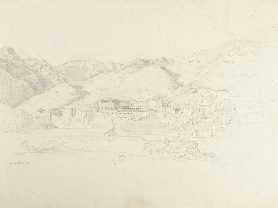 Ansicht von Massa di Carrara by Эрнст Фриз, 1825 — digital art print download
