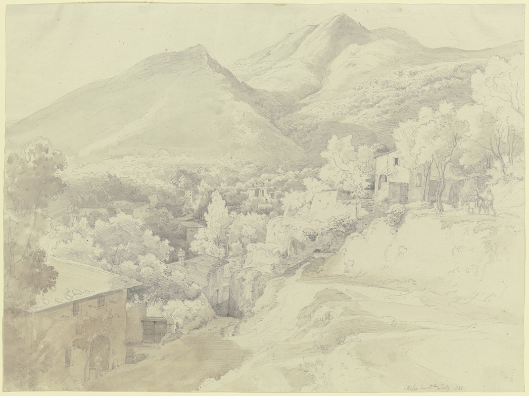 Ansicht von Massa di Carrara by Эрнст Фриз, 1825 — digital art print download