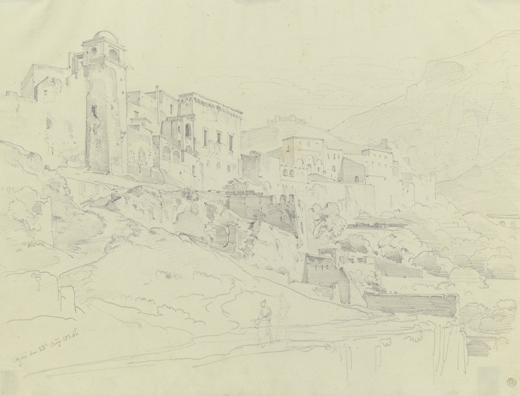 Capri, Gebäude an einer bergaufführenden Straße — Ernst Fries