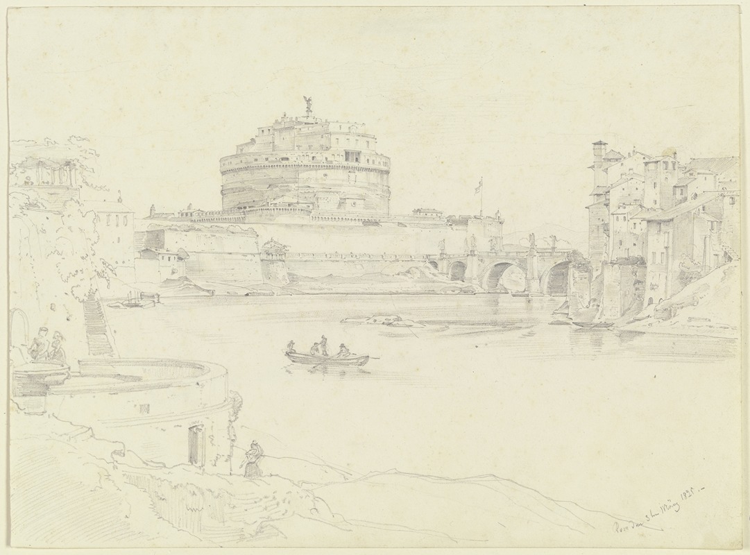 Castel Sant'Angelo in Rome by Эрнст Фриз, 1825 — digital art print download