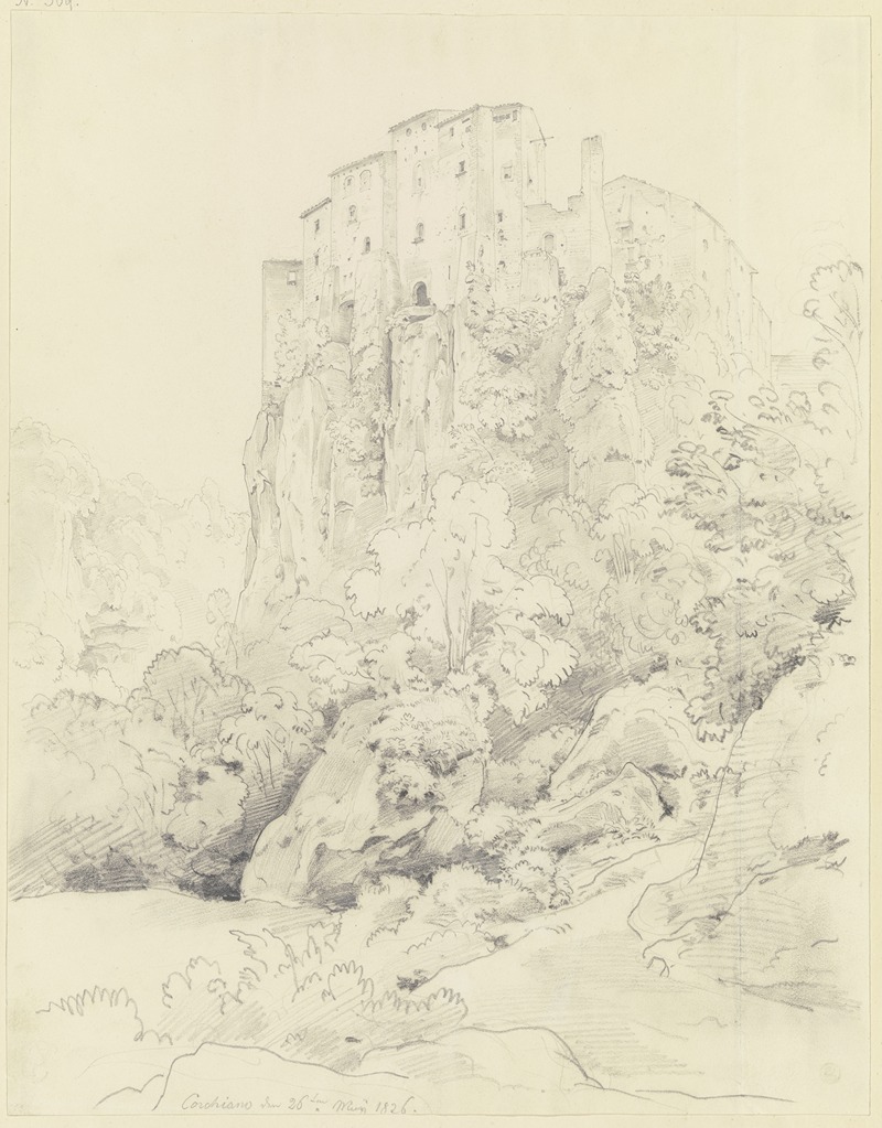 View of Corchiano by Эрнст Фриз, 1826 — digital art print download