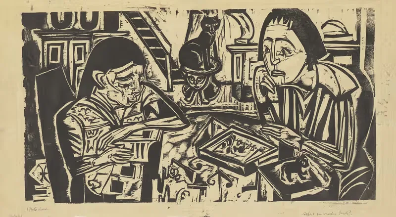 Работа за круглым столом by Эрнст Людвиг Кирхнер, 1923 — digital art print download