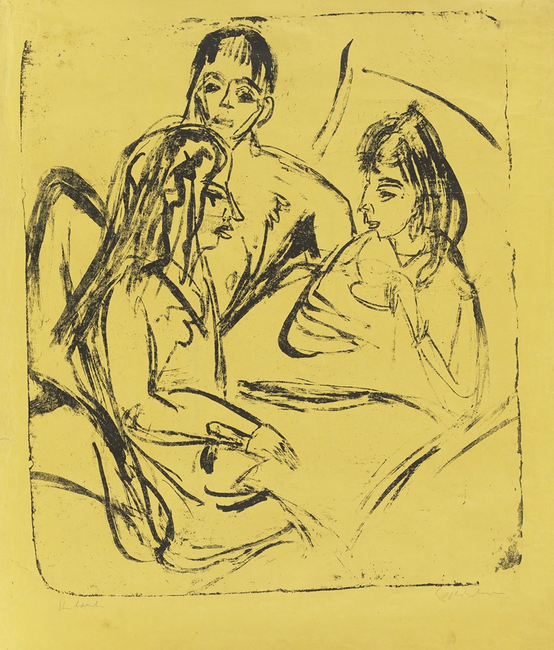 Die Rekonvaleszentin. – Mann mit zwei Mädchen — Ernst Ludwig Kirchner