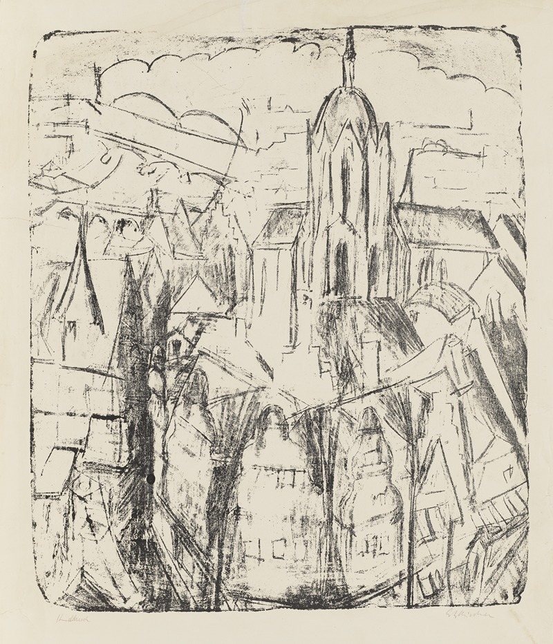 Frankfurter Dom by Эрнст Людвиг Кирхнер, 1916 — digital art print download