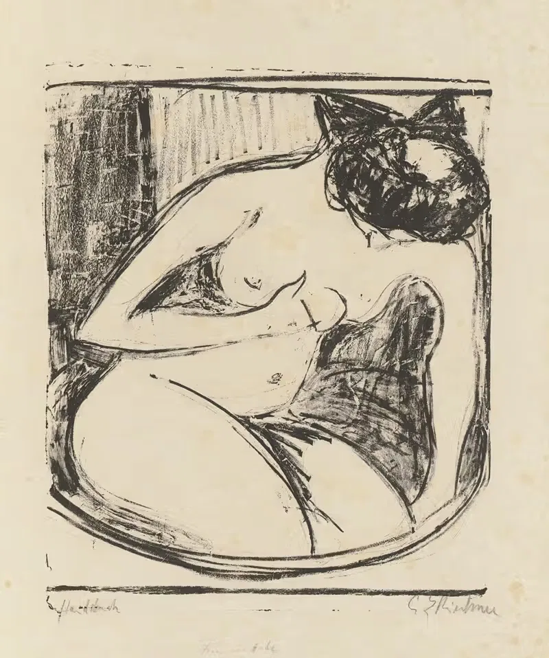 Женщина в ванной by Эрнст Людвиг Кирхнер, 1908 — digital art print download
