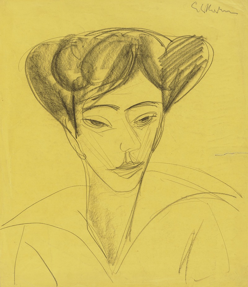 Frauenkopf by Эрнст Людвиг Кирхнер — digital art print download