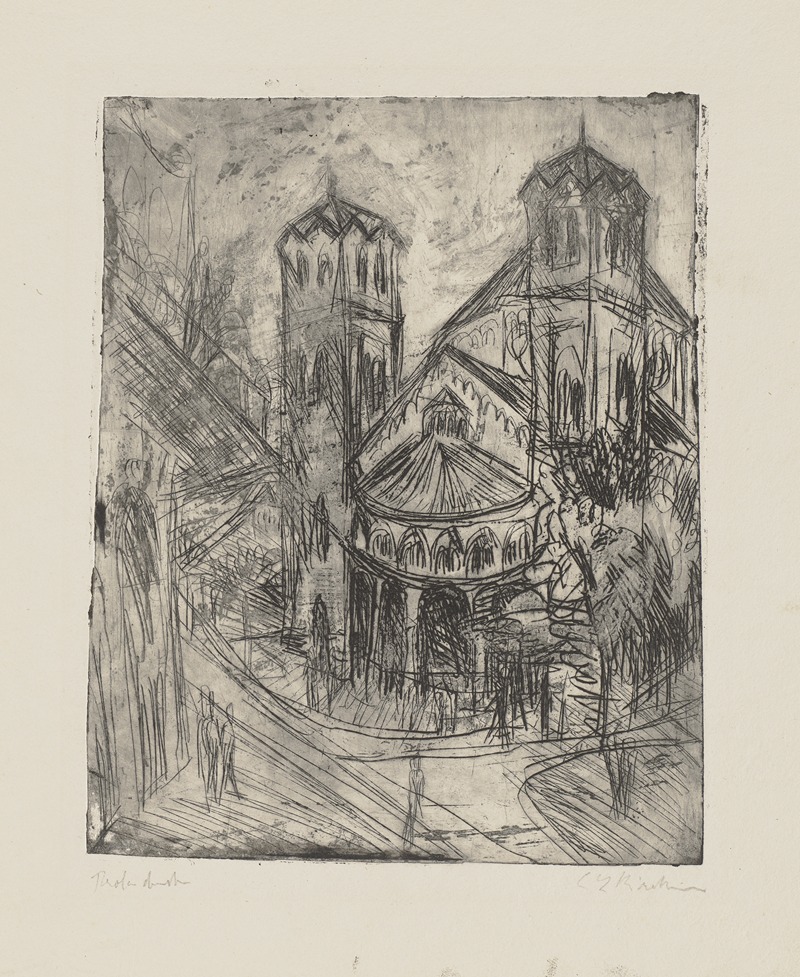 Kirche St. Gereon in Köln II by Эрнст Людвиг Кирхнер, 1914 — digital art print download