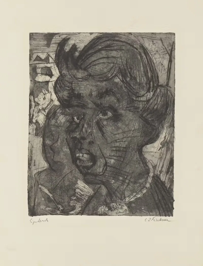 Голова крестьянки (Фр. Шмидт) by Эрнст Людвиг Кирхнер, 1919 — digital art print download