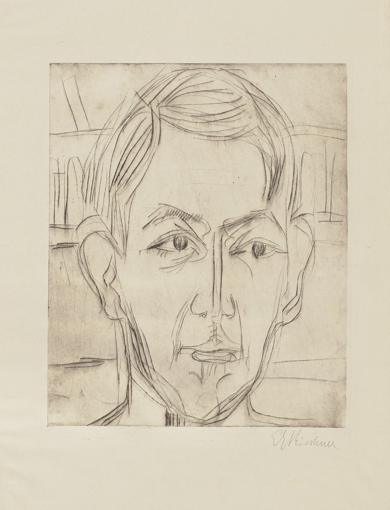 Kopf eines jungen Mannes (Dr. Hans Bütow) — Ernst Ludwig Kirchner