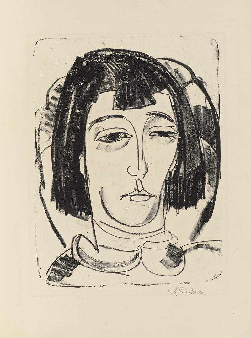 Kopf Erna mit kurzem Haar by Ernst Ludwig Kirchner, 1912 — digital art print download