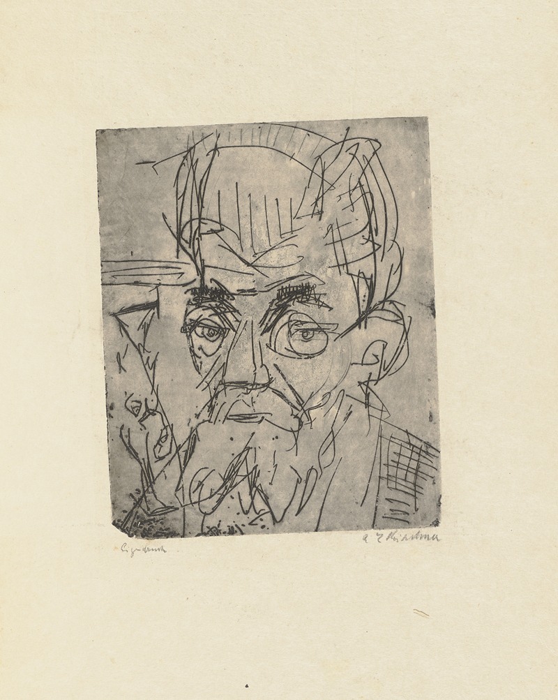 Kopf Prof. E K. by Эрнст Людвиг Кирхнер, 1920 — digital art print download