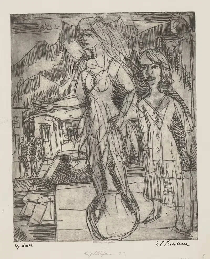Шарикоподобная бегунья by Эрнст Людвиг Кирхнер, 1923 — digital art print download