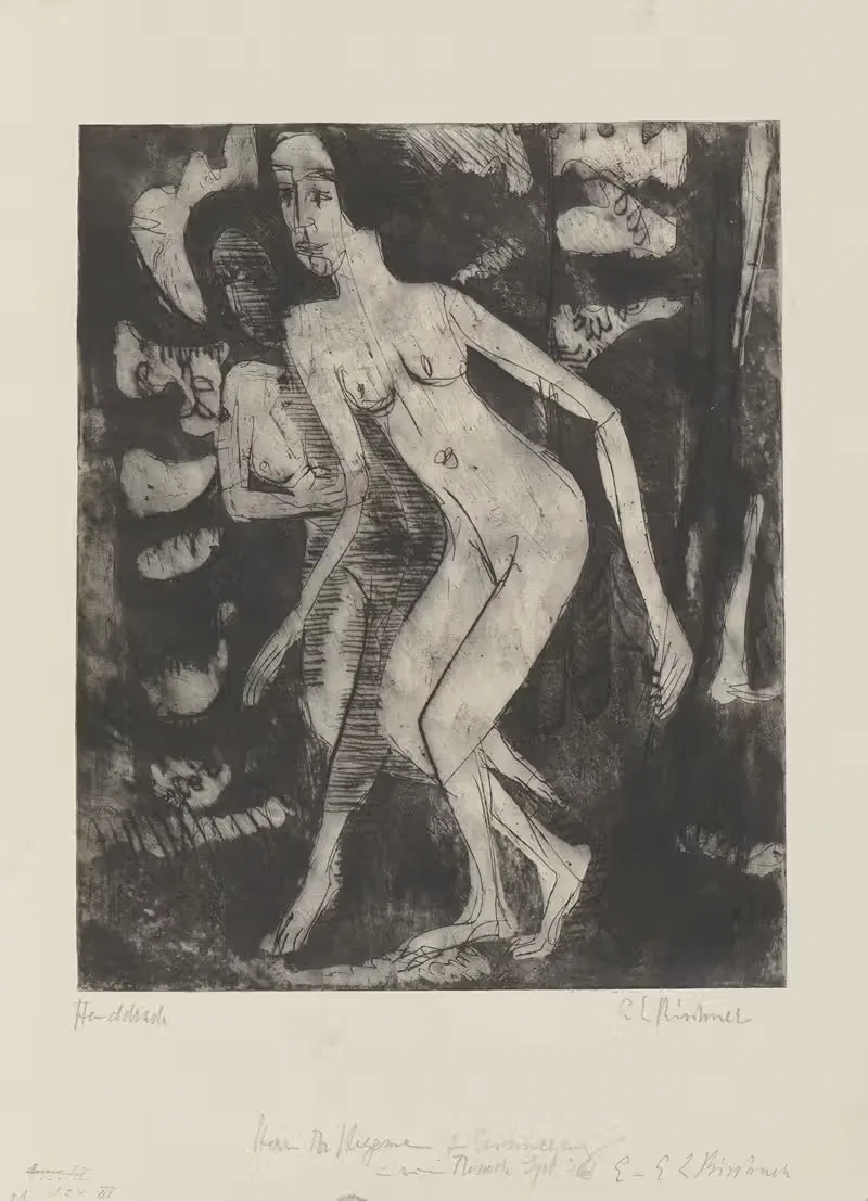 Бегущие девушки в лесу by Эрнст Людвиг Кирхнер, 1926 — digital art print download