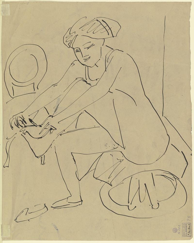Nackte Frau bei der Pedicure — Ernst Ludwig Kirchner