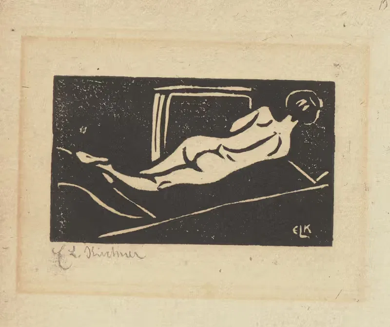 Reclining Nude from the Back by Ernst Ludwig Kirchner, 1905 — digital art print download