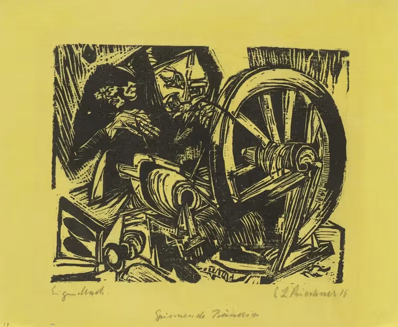 Прядущая крестьянка by Эрнст Людвиг Кирхнер, 1919 — digital art print download