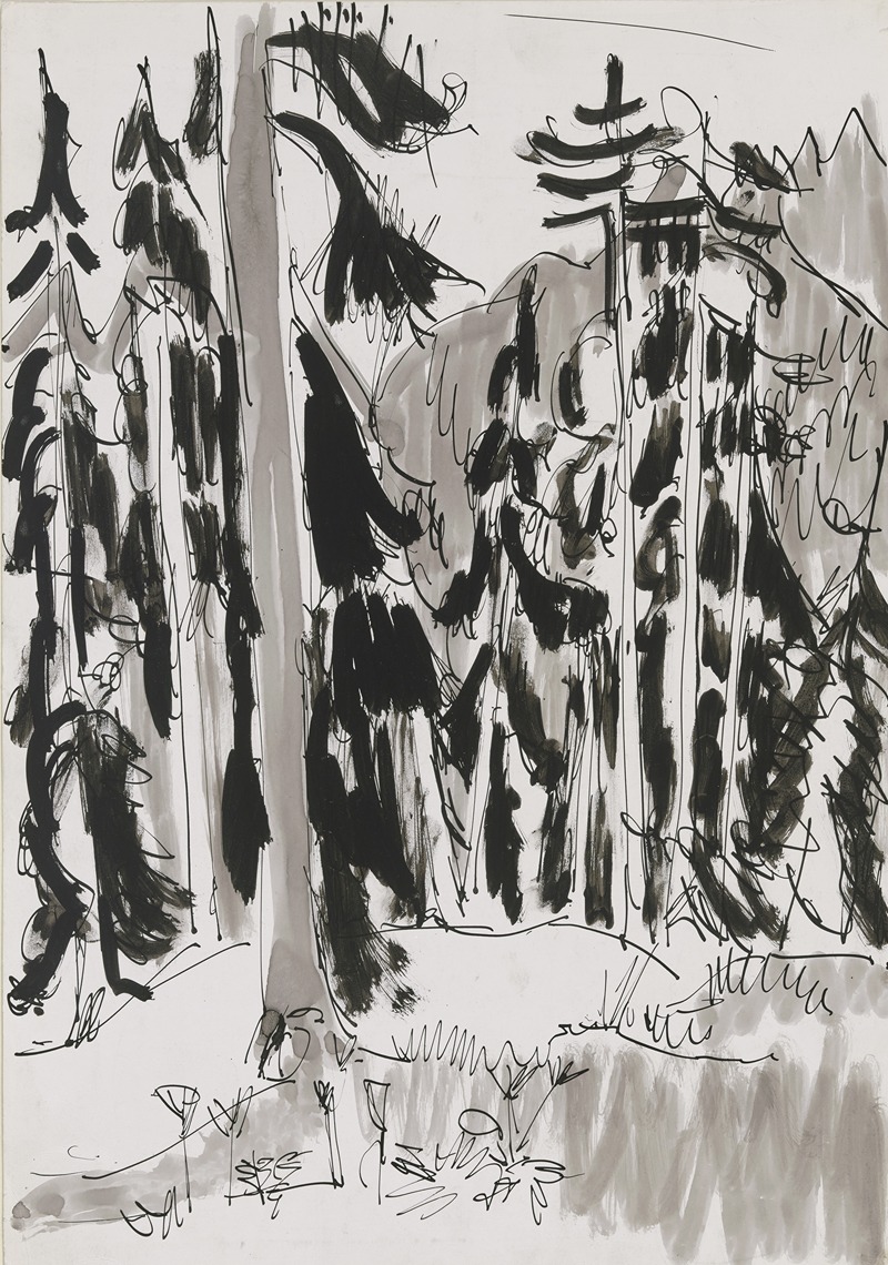 Spruces in the mountains by Эрнст Людвиг Кирхнер — digital art print download