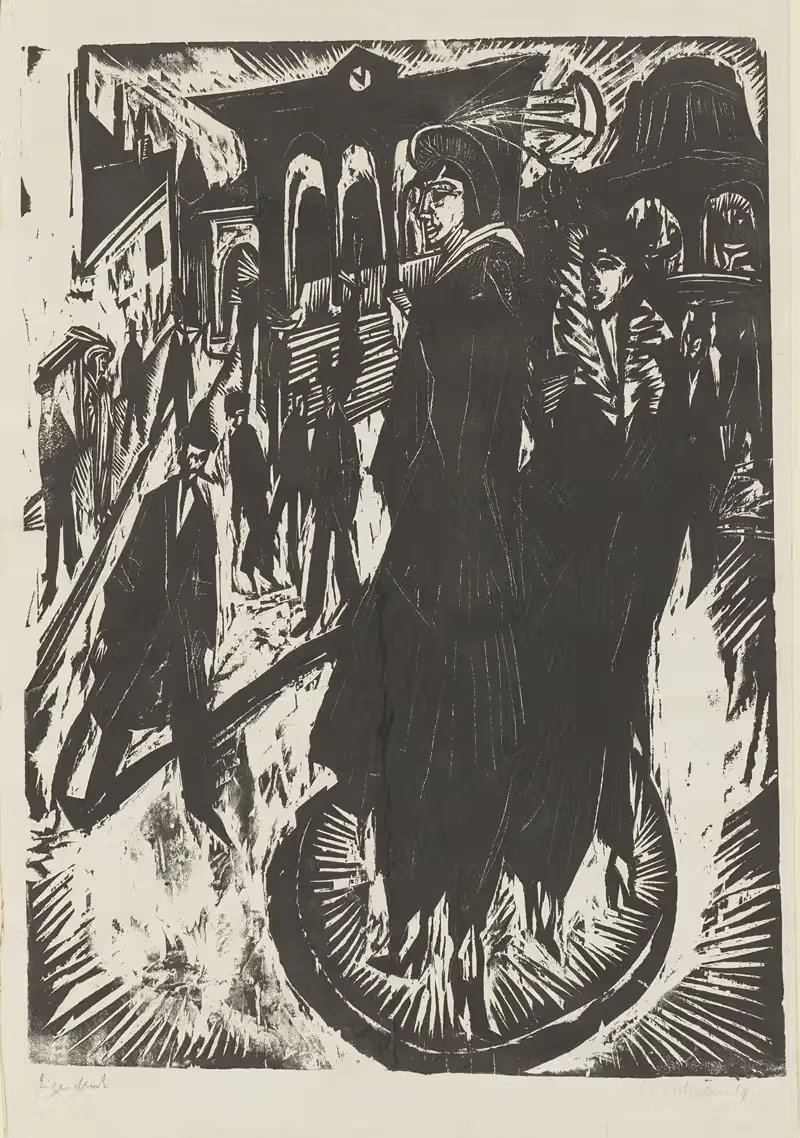 Женщины на Потсдамской площади by Эрнст Людвиг Кирхнер, 1914 — digital art print download