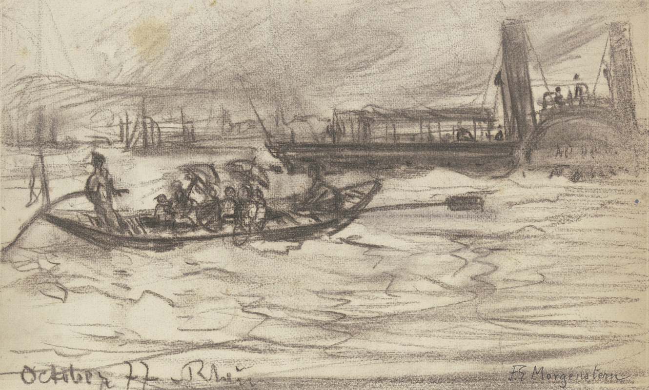 Steamer and boat by Фридрих Эрнст Морганштерн, 1877 — digital art print download