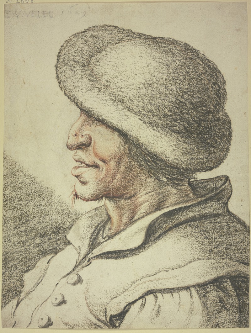 Bust of a peasant in left profile — Эсайас ван де Вельде
