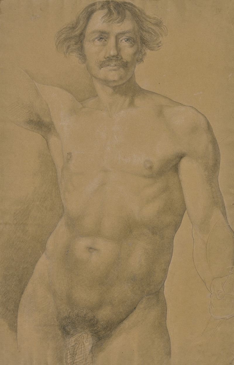 Männlicher Akt, Kniestück en face by Eugen Eduard Schäffer — digital art print download