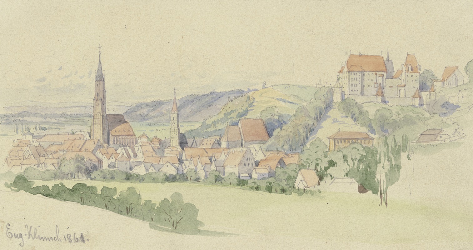 View of Landshut by Евген Климш, 1861 — digital art print download