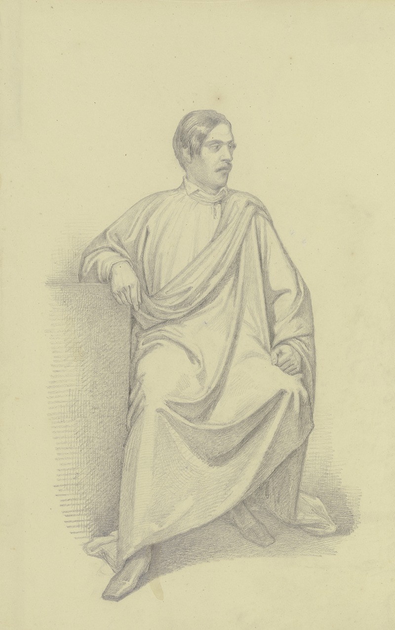 Bildnis eines Mannes im Mantel by Фердинанд Фелльнер, 1847 — digital art print download