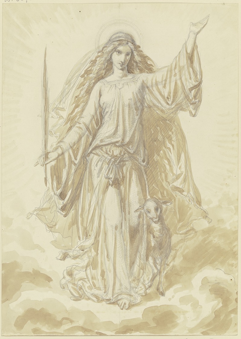 Die Heilige Agnes auf Wolken — Ferdinand Fellner