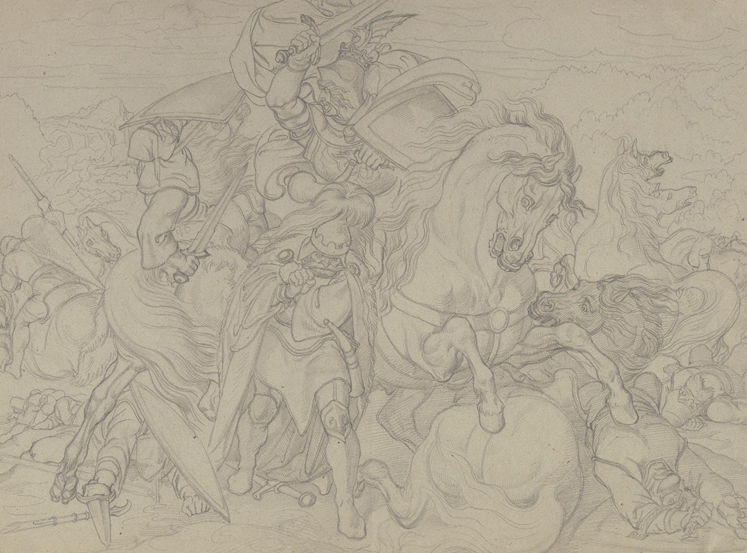 Equestrian combat by Фердинанд Фелльнер — digital art print download
