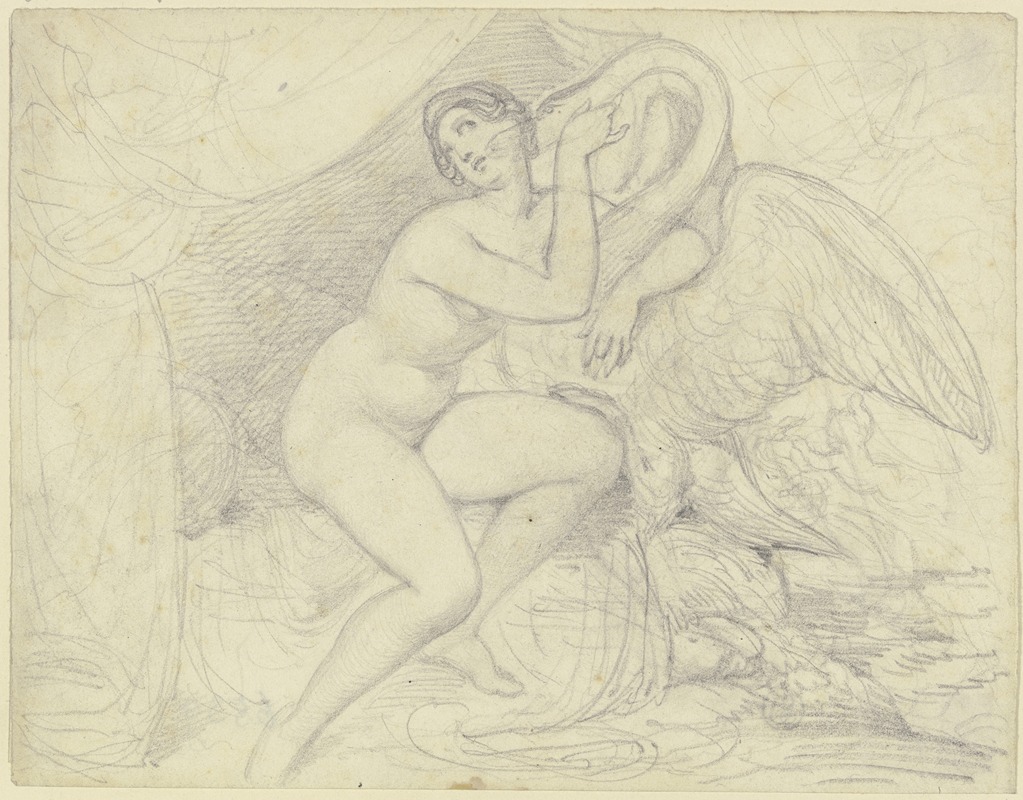 Leda with the swan by Фердинанд Фелльнер — digital art print download